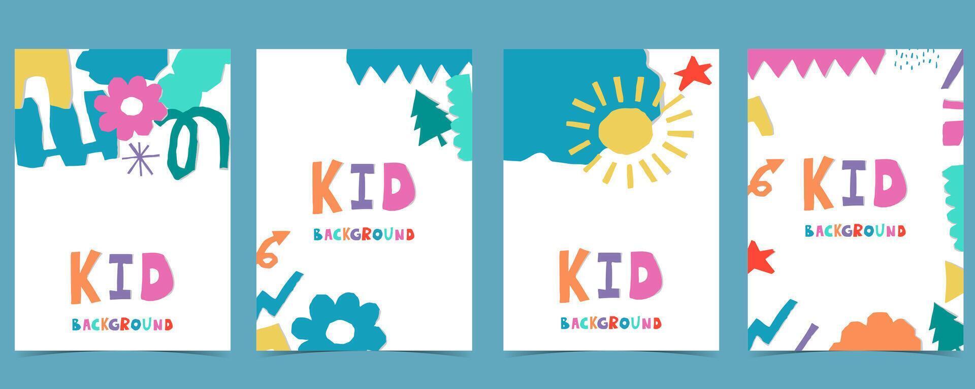 vorm papier besnoeiing uit achtergrond met kleurrijke.illustratie vector voor a4 verticaal kind ontwerp