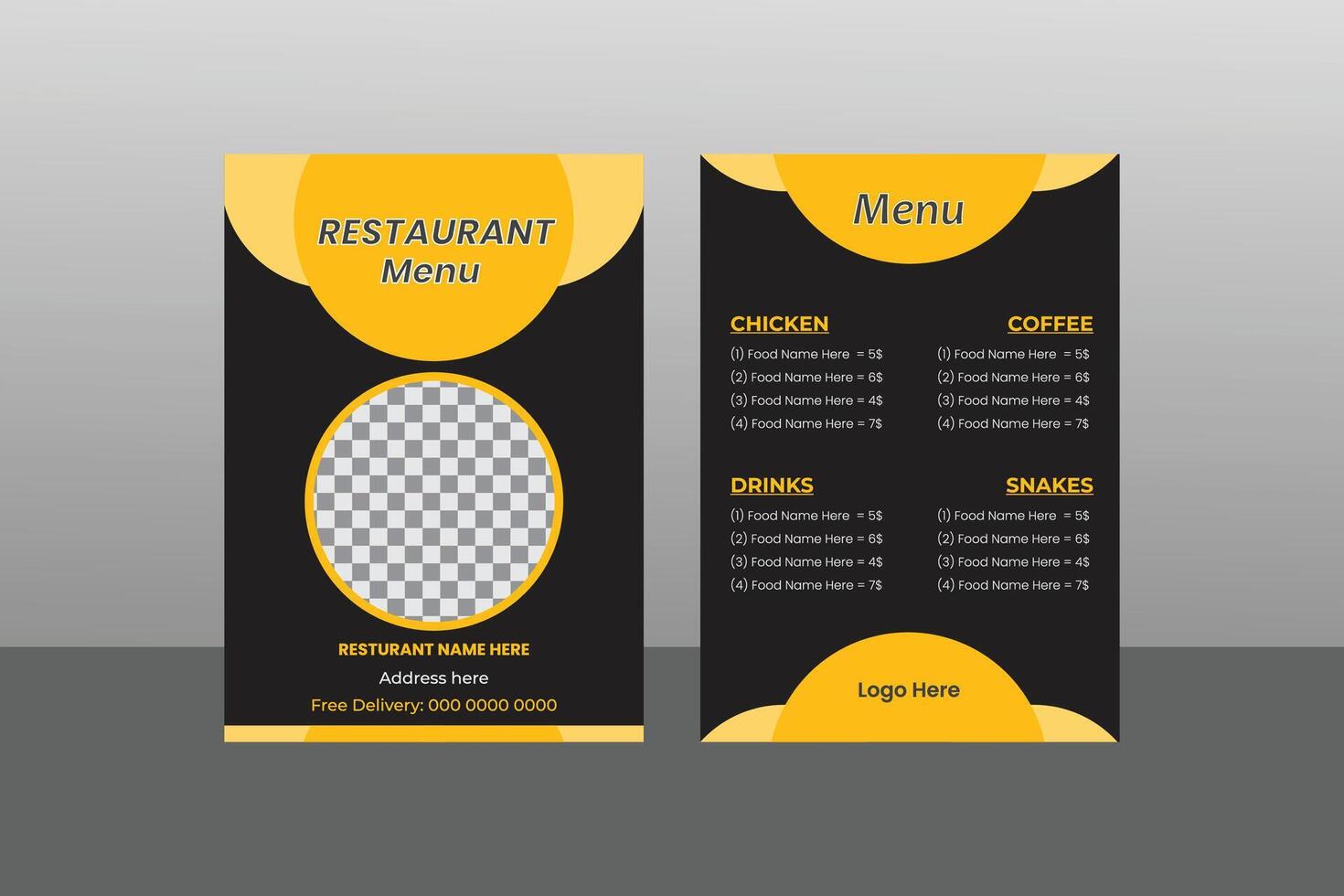 restaurant menu ontwerpsjabloon vector