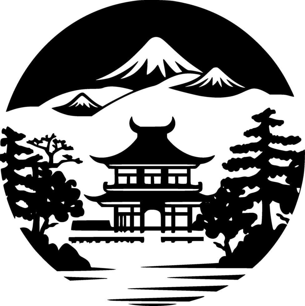 Japans - minimalistische en vlak logo - vector illustratie