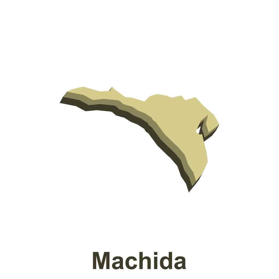 kaart van Machida gemakkelijk vector illustratie Aan wit achtergrond