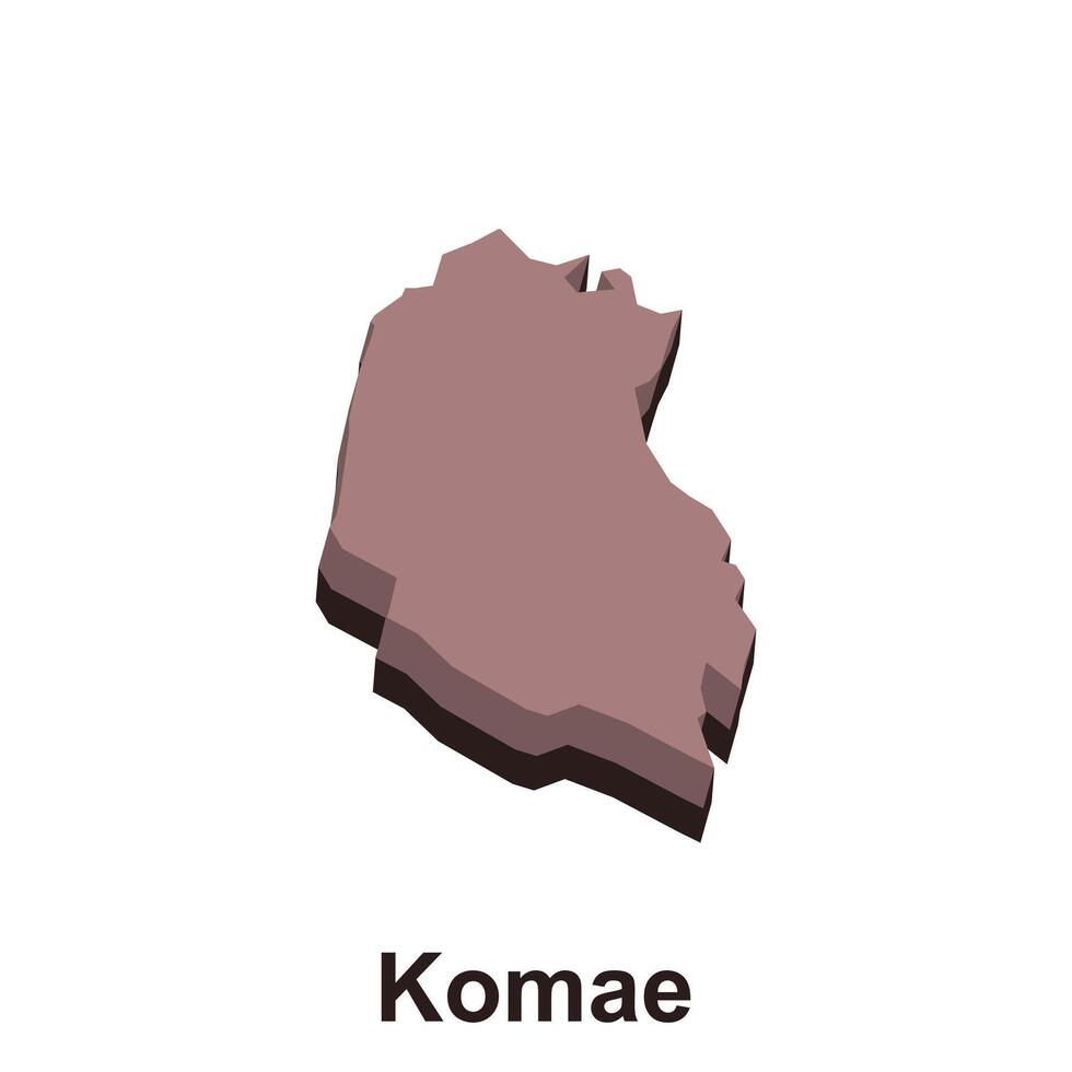 komae vector wereld kaart stad illustratie. geïsoleerd Aan wit achtergrond, voor bedrijf