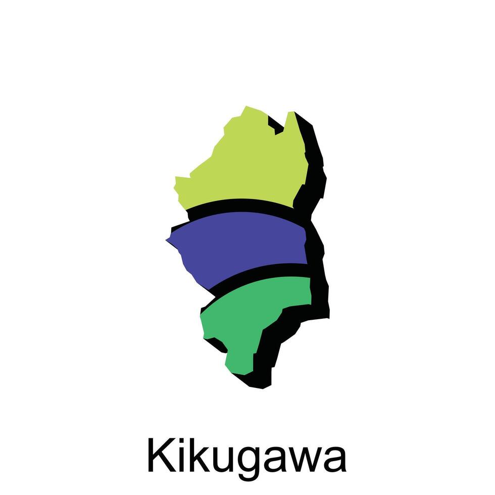kikugawa stad hoog gedetailleerd vector kaart van Japan prefectuur, logotype element voor sjabloon