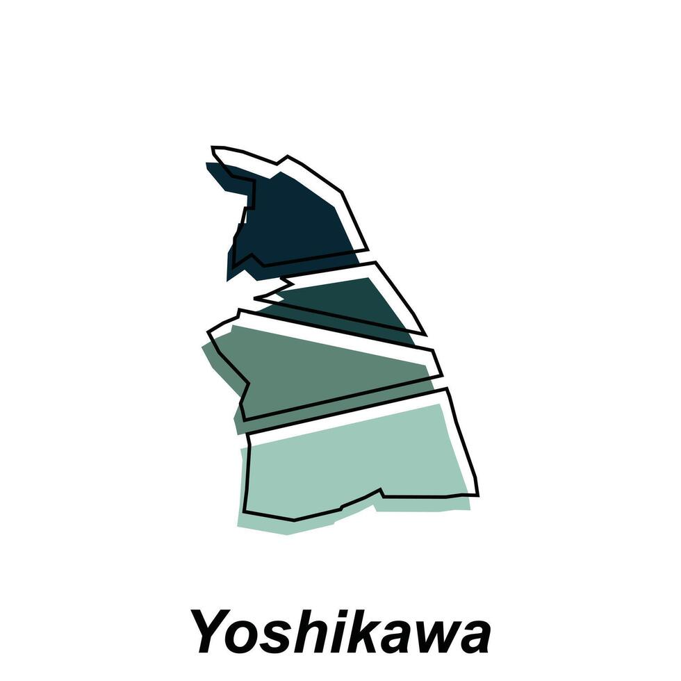 kaart van yoshikawa meetkundig schets vector ontwerp sjabloon