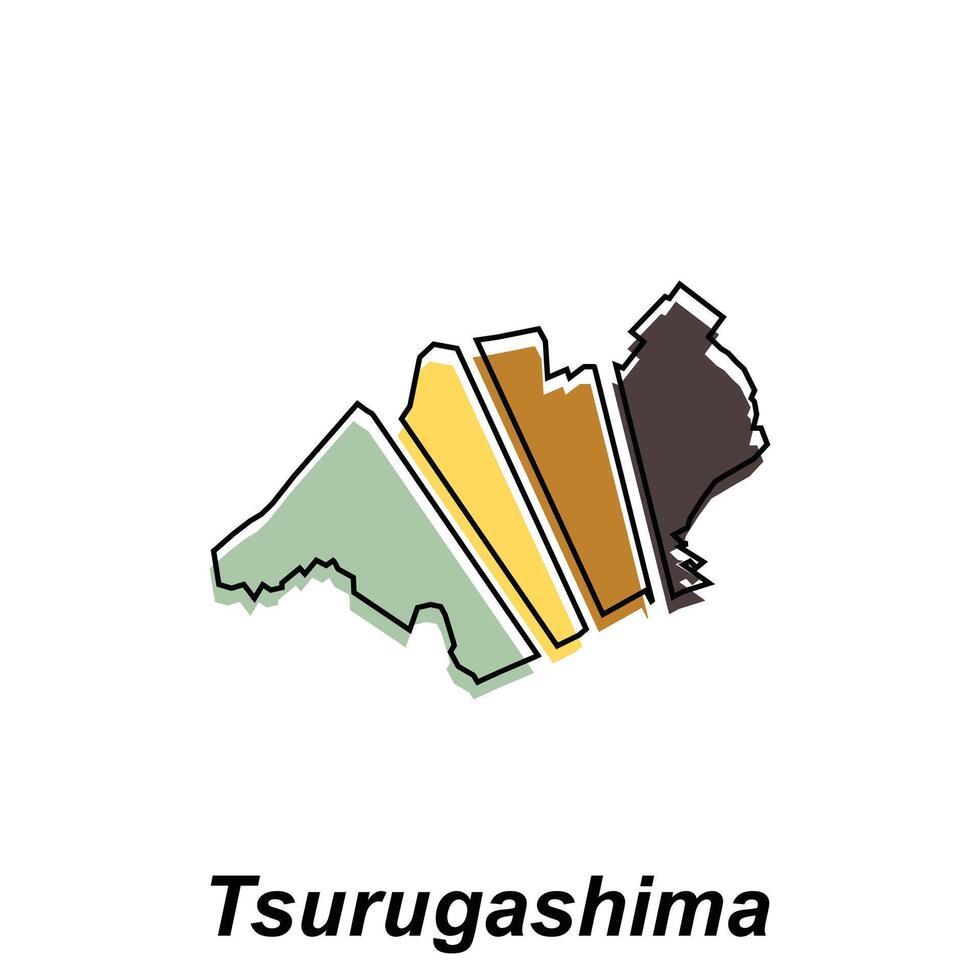 tsurugashima stad hoog gedetailleerd vector kaart van Japan prefectuur, logotype element voor sjabloon