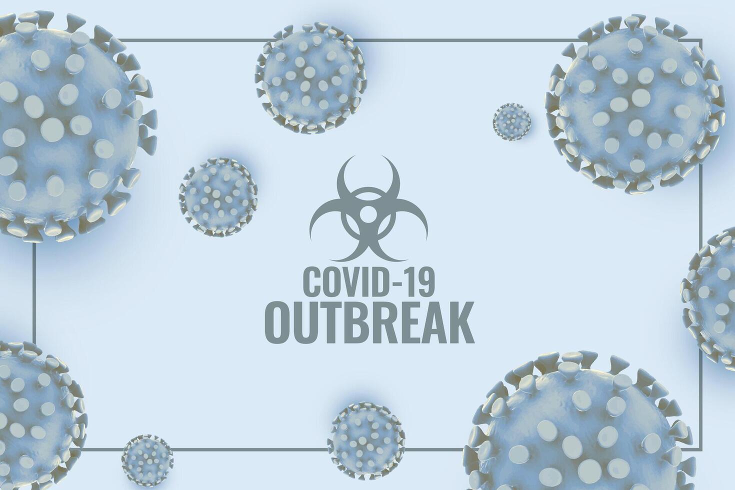 coronavirus covid19 uitbarsting achtergrond met 3d virus cel vector