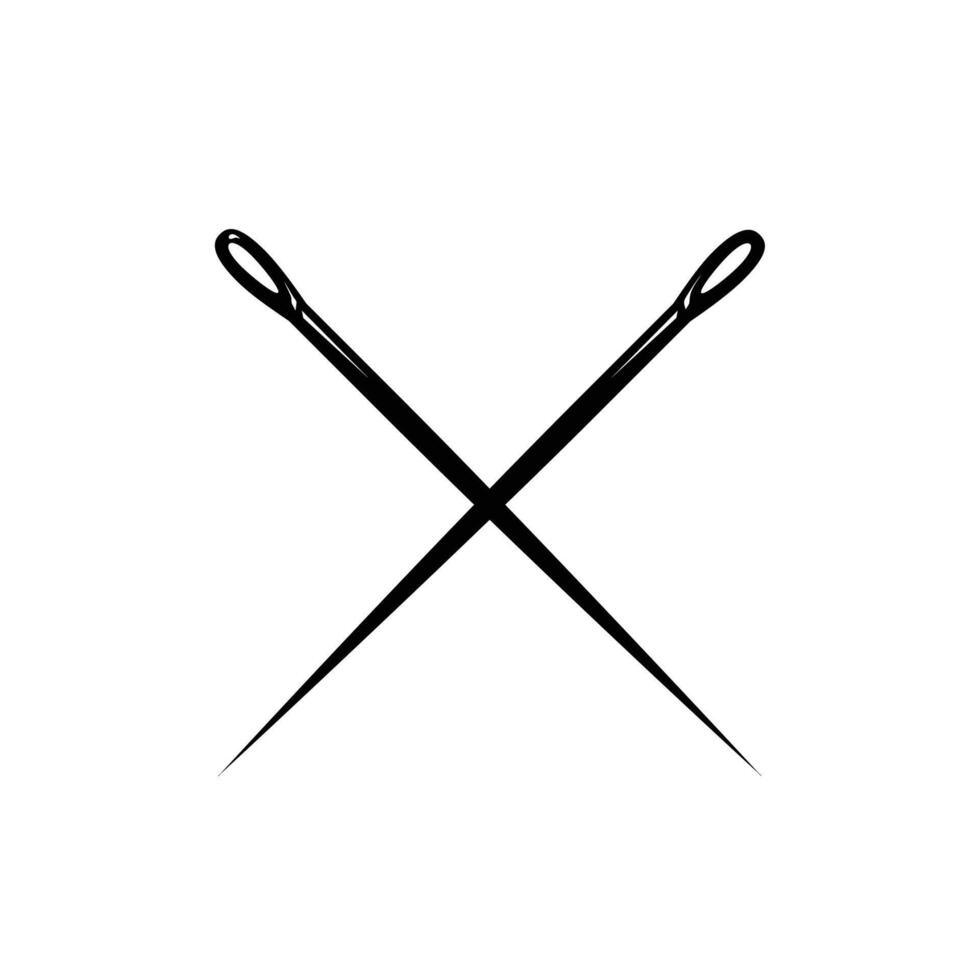 naald- naaien logo icoon geïsoleerd vector illustratie