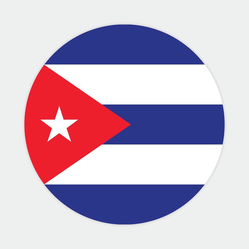 vae-cuba nationaal vlag vector icoon ontwerp. Cuba cirkel vlag. ronde van Cuba vlag.