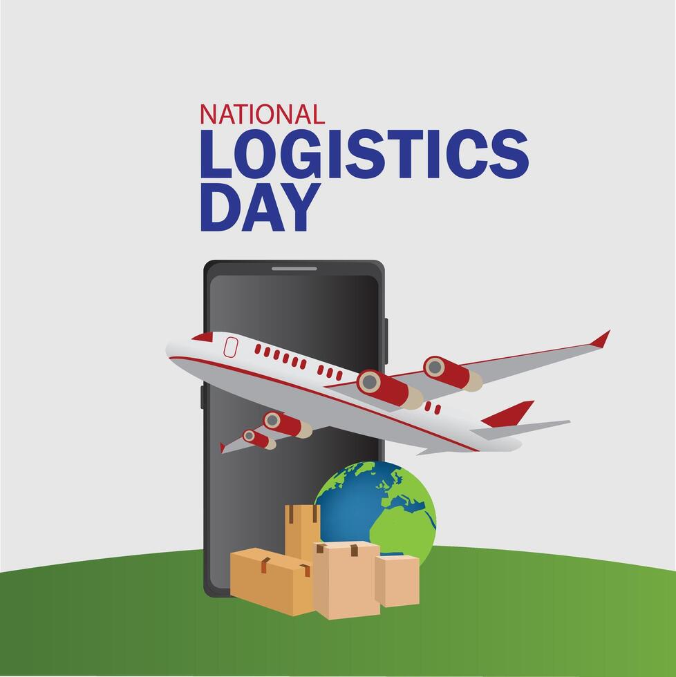 nationaal logistiek dag vector grafisch is Super goed voor nationaal logistiek dag feesten. vlak ontwerp. folder ontwerp. vlak illustratie. gemakkelijk en elegant ontwerp