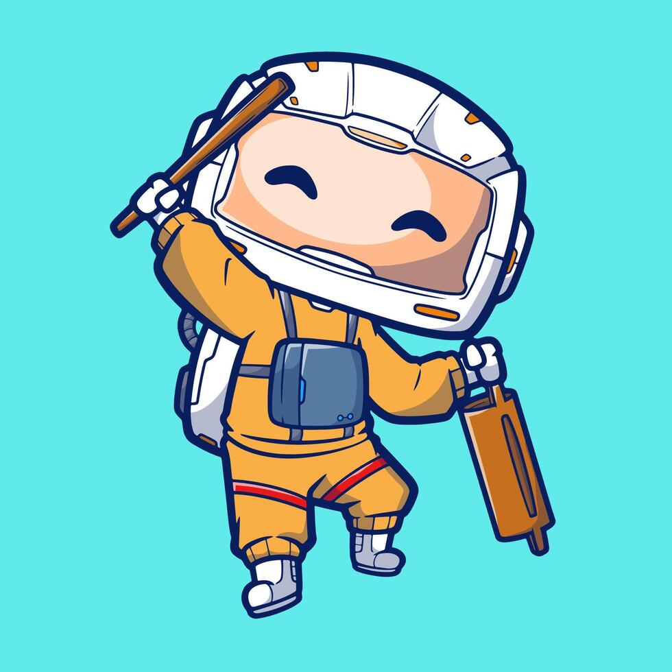 schattig astronaut Ramadan kareem. vector illustratie