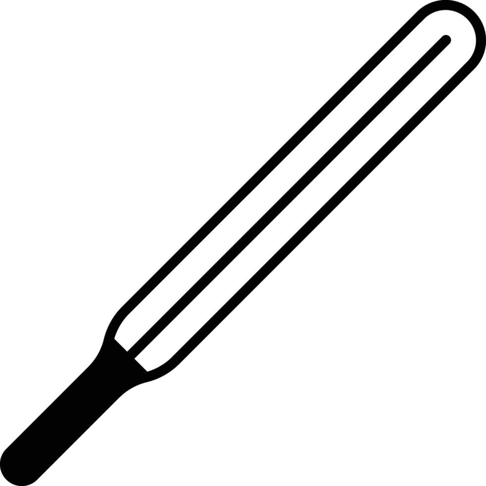 thermometer glyph en lijn vector illustratie
