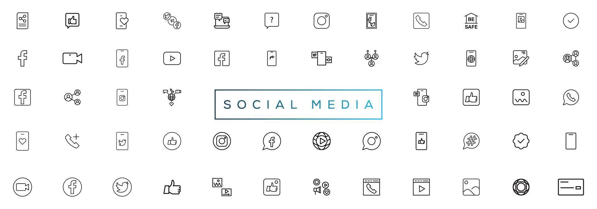 facebook, twitteren, instagram, youtube, snapchat, pinterest, watsap, gekoppeld, periscoop, vimeo - verzameling van populair sociaal media logo. sociaal media pictogrammen. realistisch reeks vector