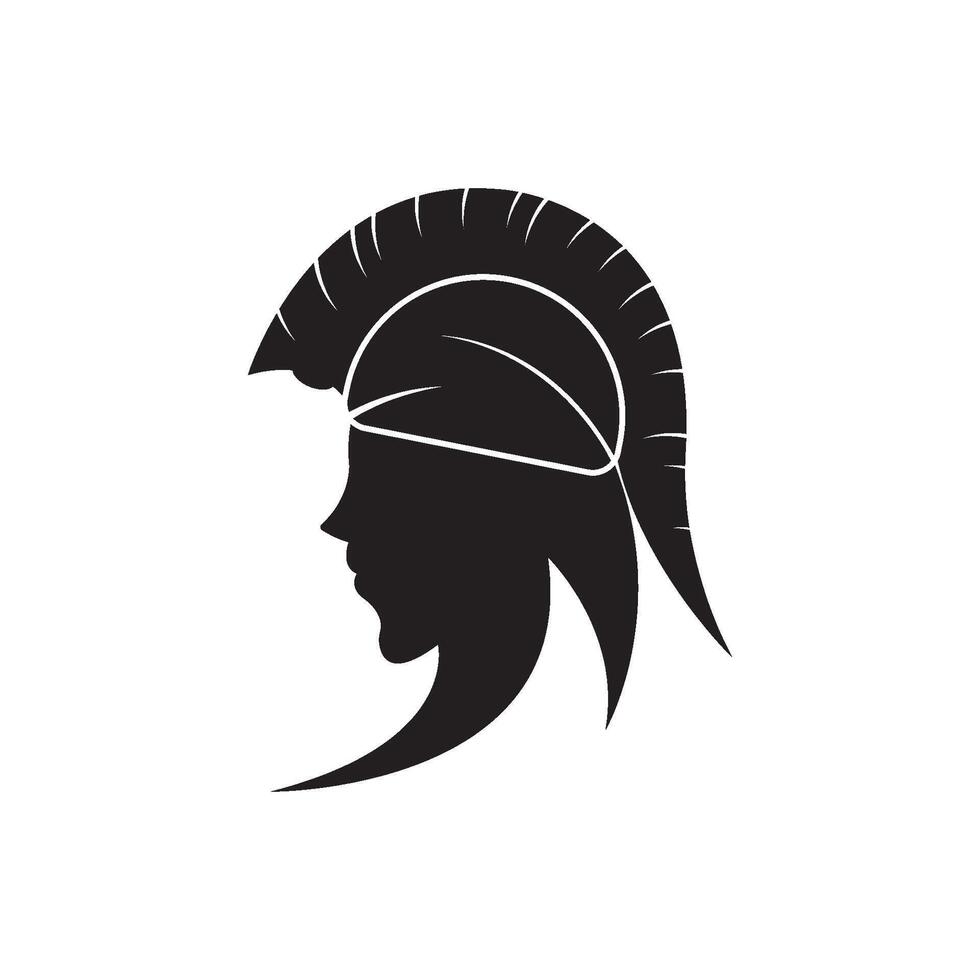 silhouet van athena logo vector ontwerp