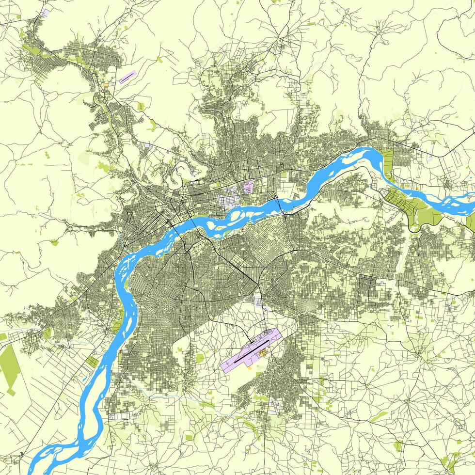 stad kaart van bakako, Mali vector