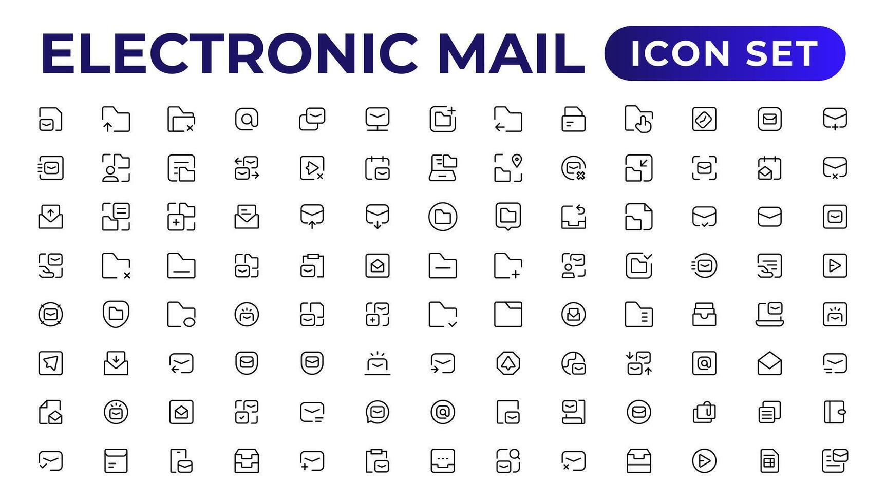 mail icoon set. e-mail icoon vector. e-mail icon.outline icoon verzameling. vector