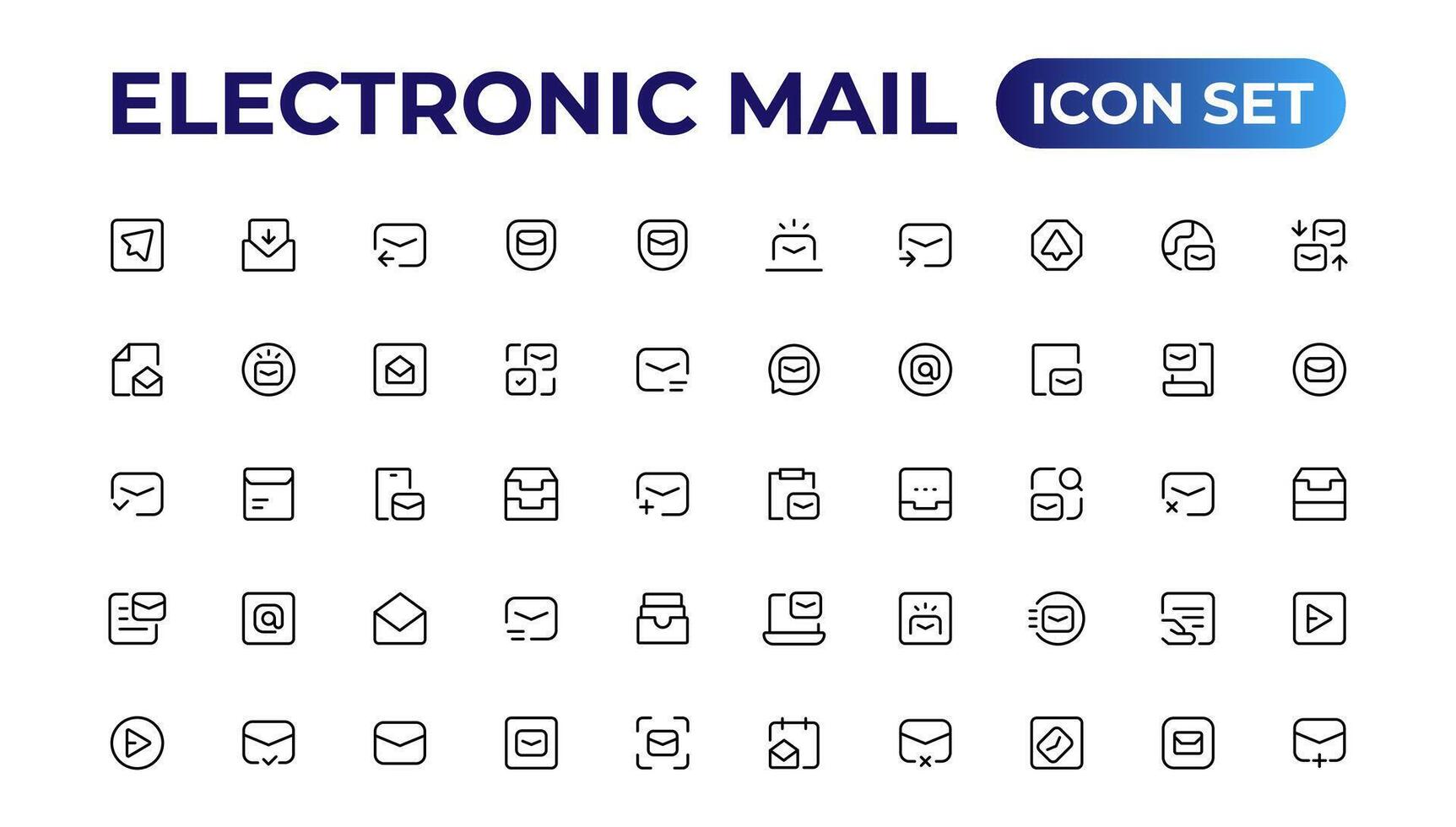 mail icoon set. e-mail icoon vector. e-mail icon.outline icoon verzameling. vector