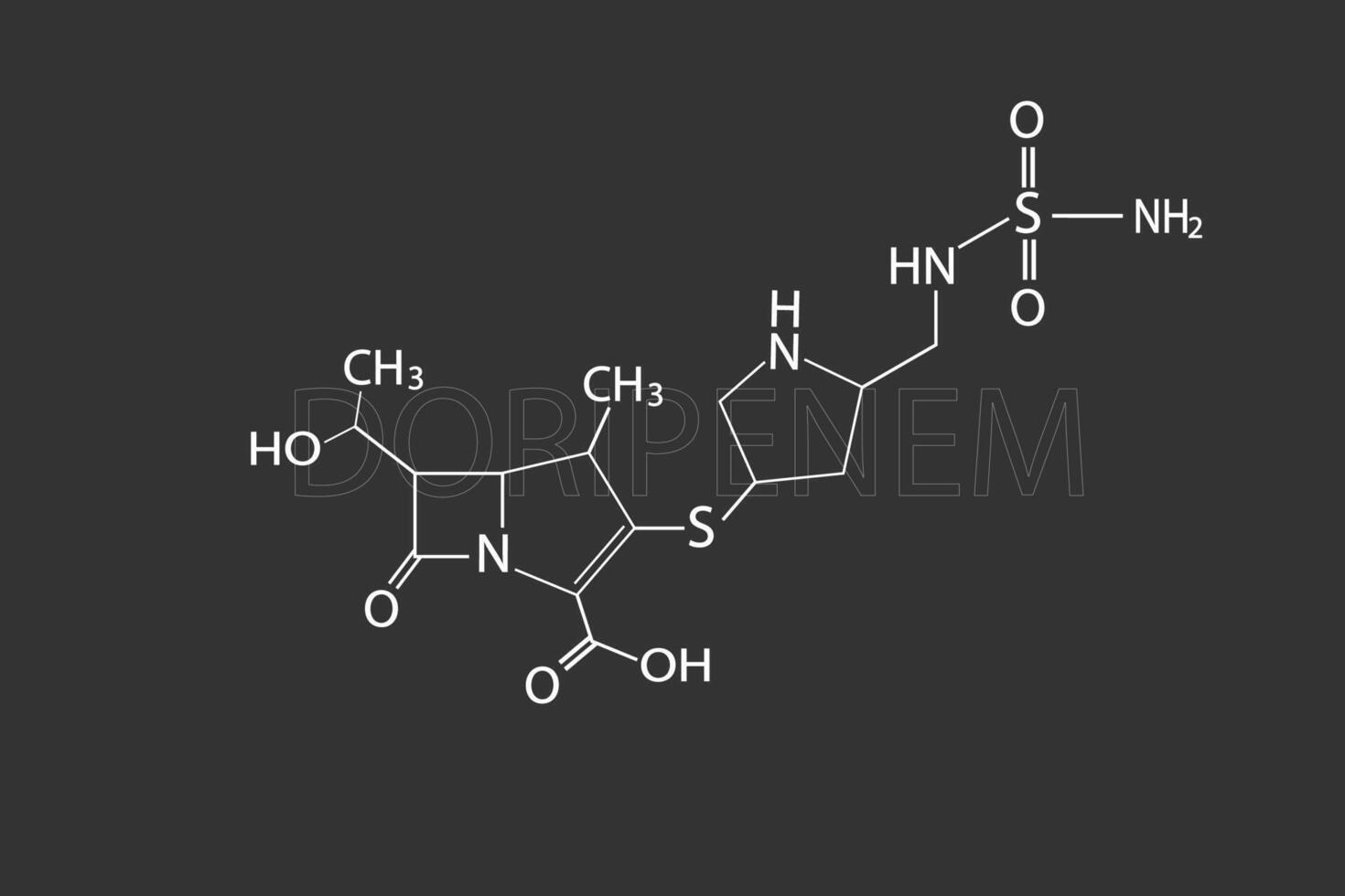 doripinem moleculair skelet- chemisch formule vector