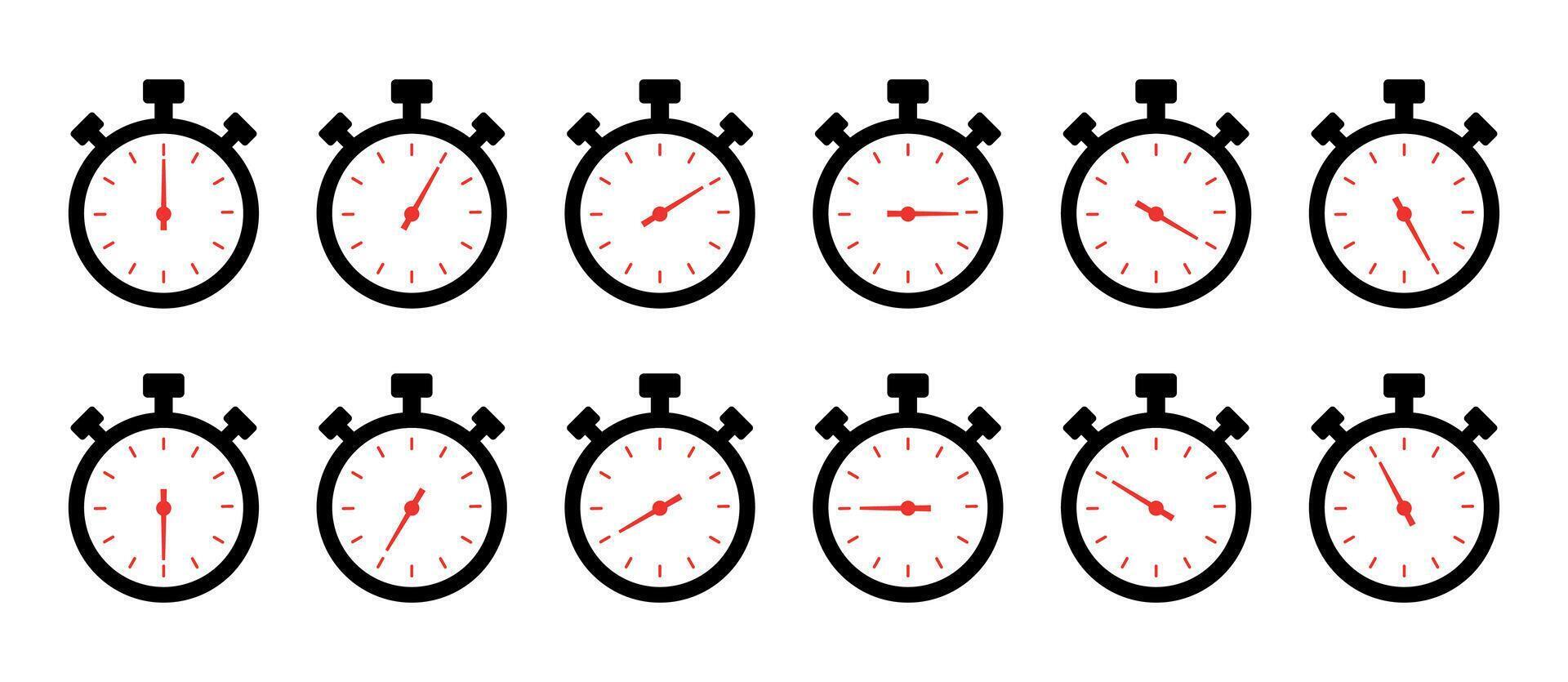 timer icoon verzameling. symbool timer Aan een wit achtergrond. reeks van timer vector iconen.set van timer en stopwatch pictogrammen. Koken tijd symbolen en etiketten
