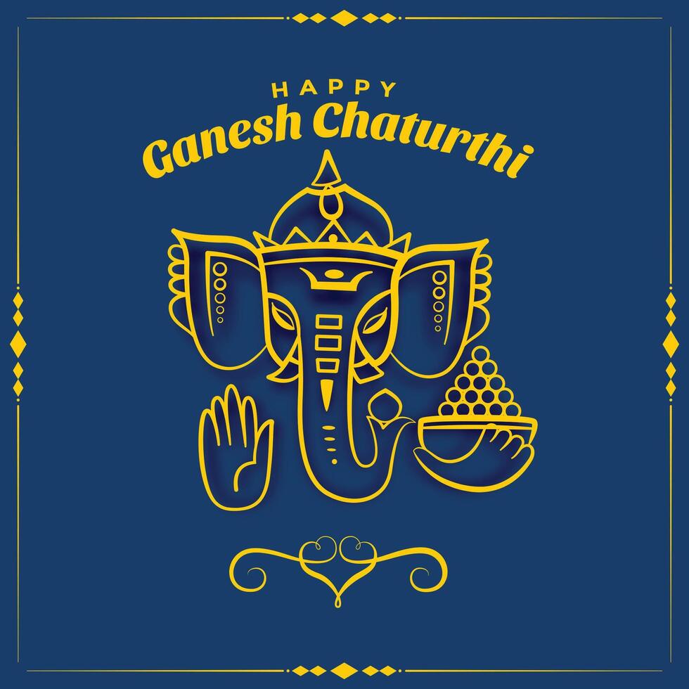 haapy ganesh mahotsav festival kaart achtergrond ontwerp vector