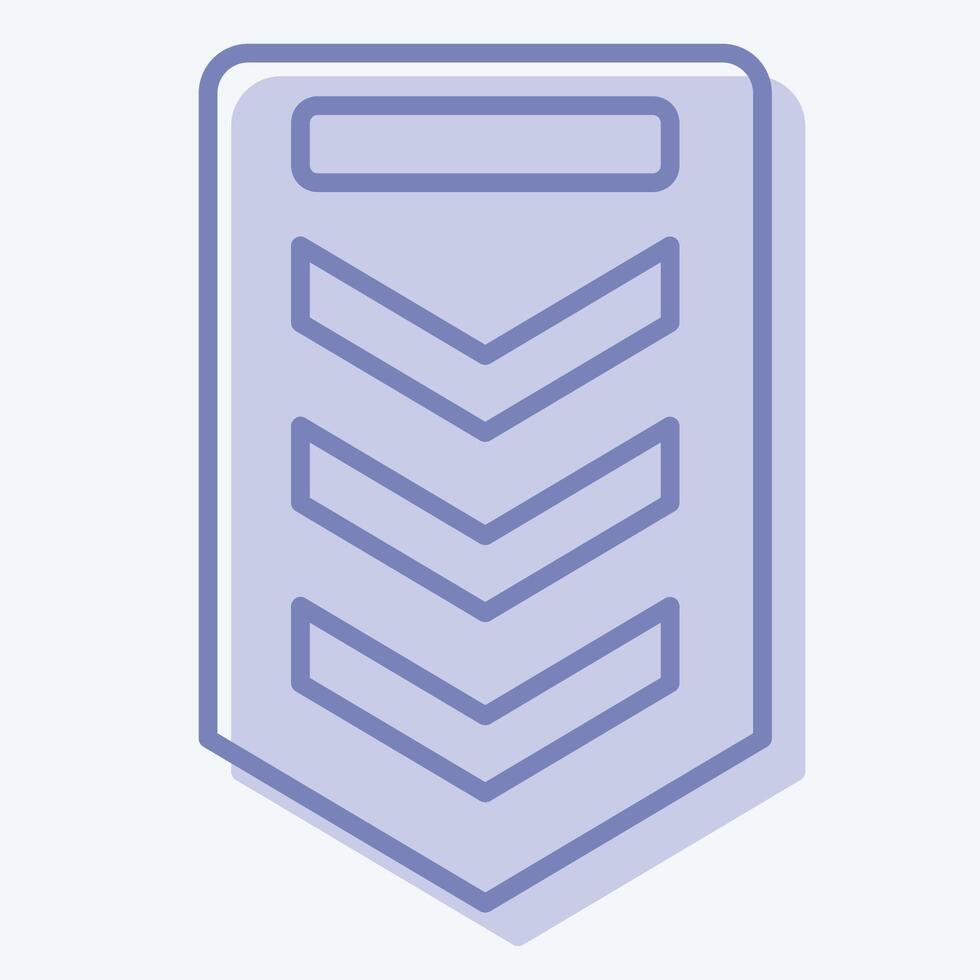 icoon sergeant. verwant naar leger en leger symbool. twee toon stijl. gemakkelijk ontwerp illustratie vector