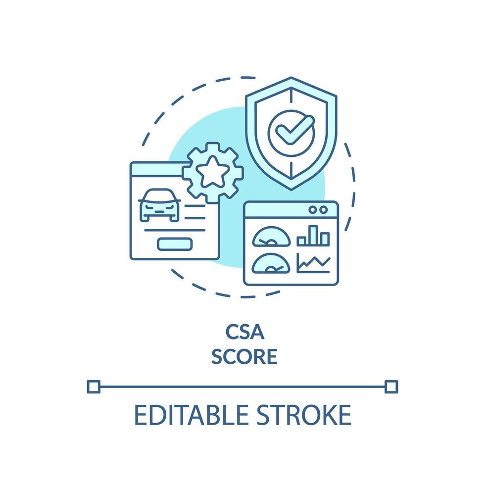 csa partituur zacht blauw concept icoon. klant onderhoud, tevredenheid beoordeling. veiligheid bewustzijn statistieken. ronde vorm lijn illustratie. abstract idee. grafisch ontwerp. gemakkelijk naar gebruik in infographic vector