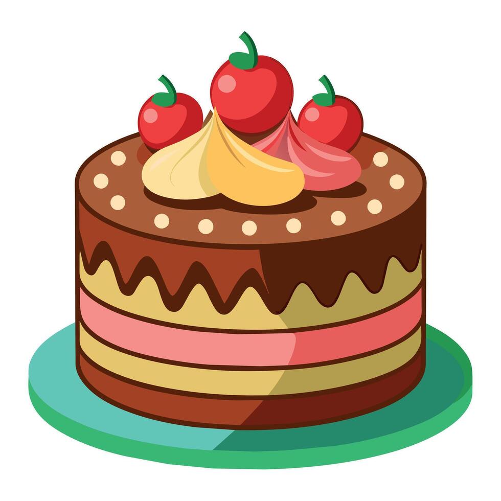 mooi kleurrijk beeld van een verjaardag taart. taart met kaarsen Aan het vector