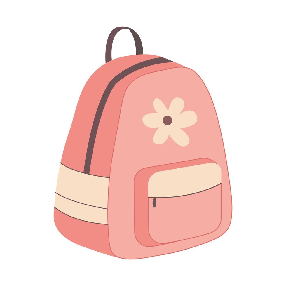 roze school- rugzak geïsoleerd Aan wit achtergrond vector