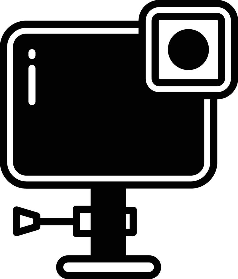 camera glyph en lijn vector illustratie