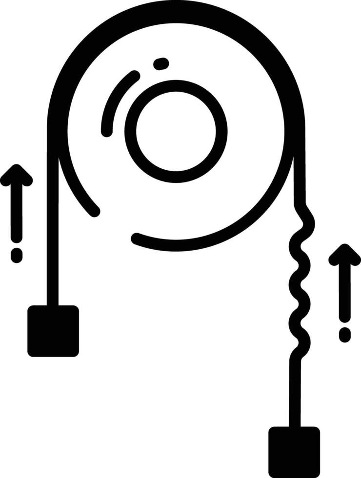 katrol glyph en lijn vector illustratie