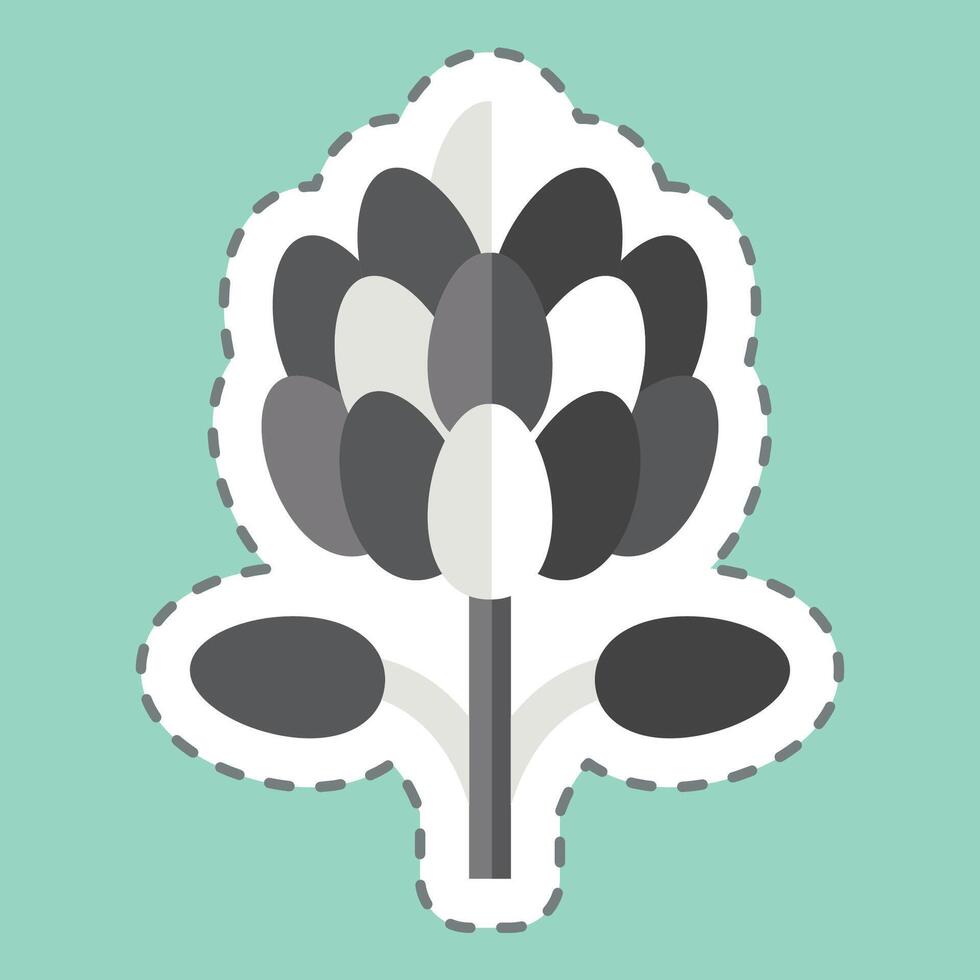 sticker lijn besnoeiing koning protea. verwant naar zuiden Afrika symbool. gemakkelijk ontwerp illustratie vector