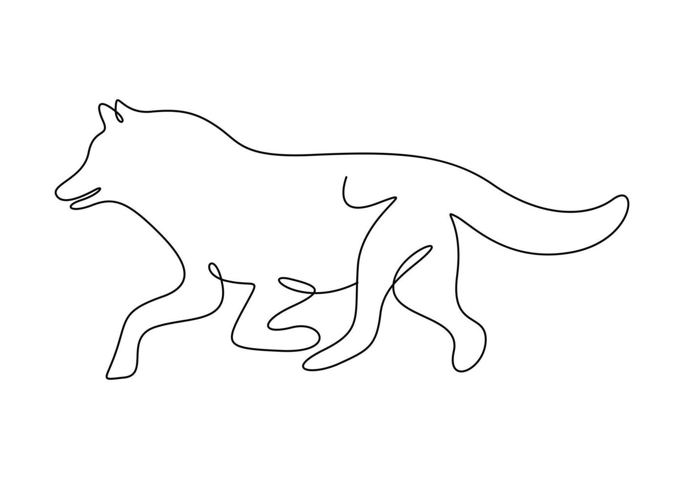 wolf in een doorlopend lijn tekening vector illustratie