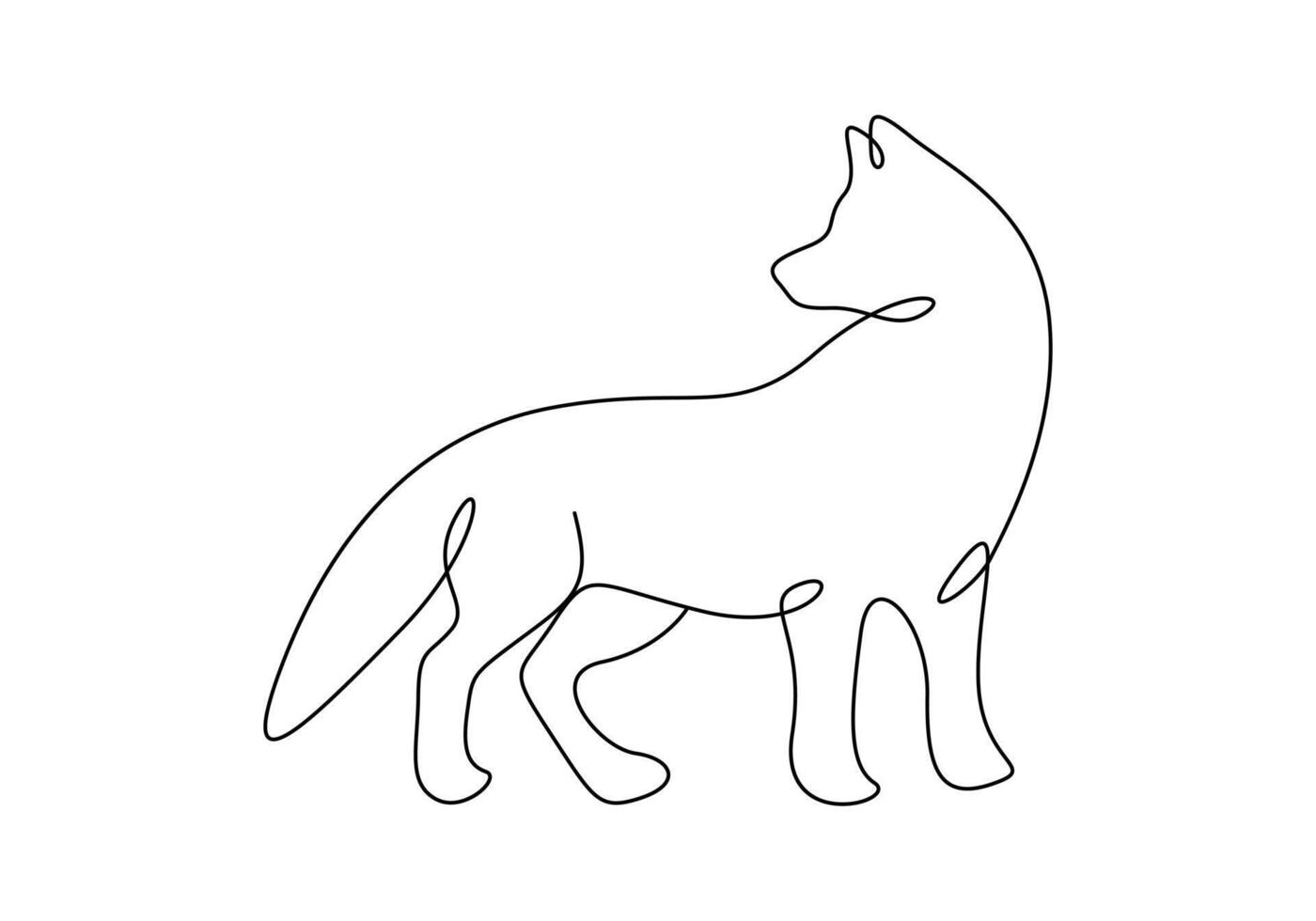 wolf in een doorlopend lijn tekening vector illustratie