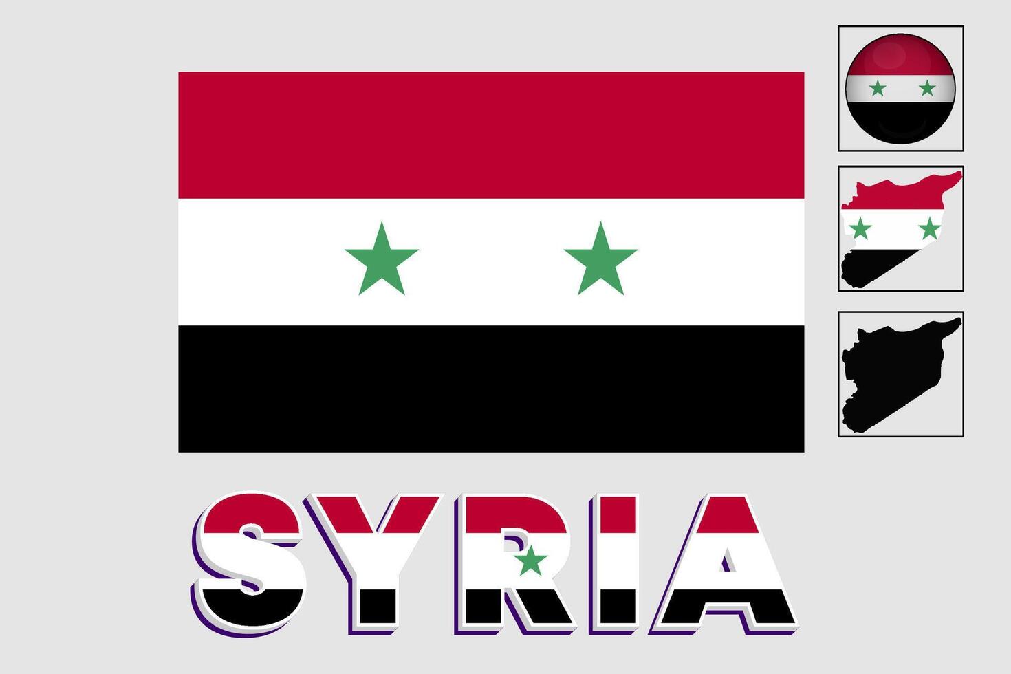 Syrië vlag en kaart in een vector grafisch