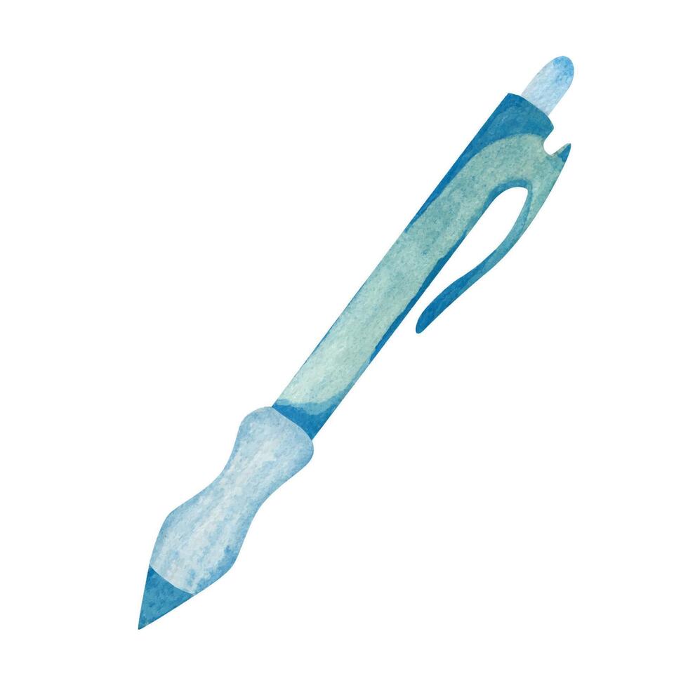 balpen pen met knop geïsoleerd Aan wit achtergrond. waterverf illustratie vector