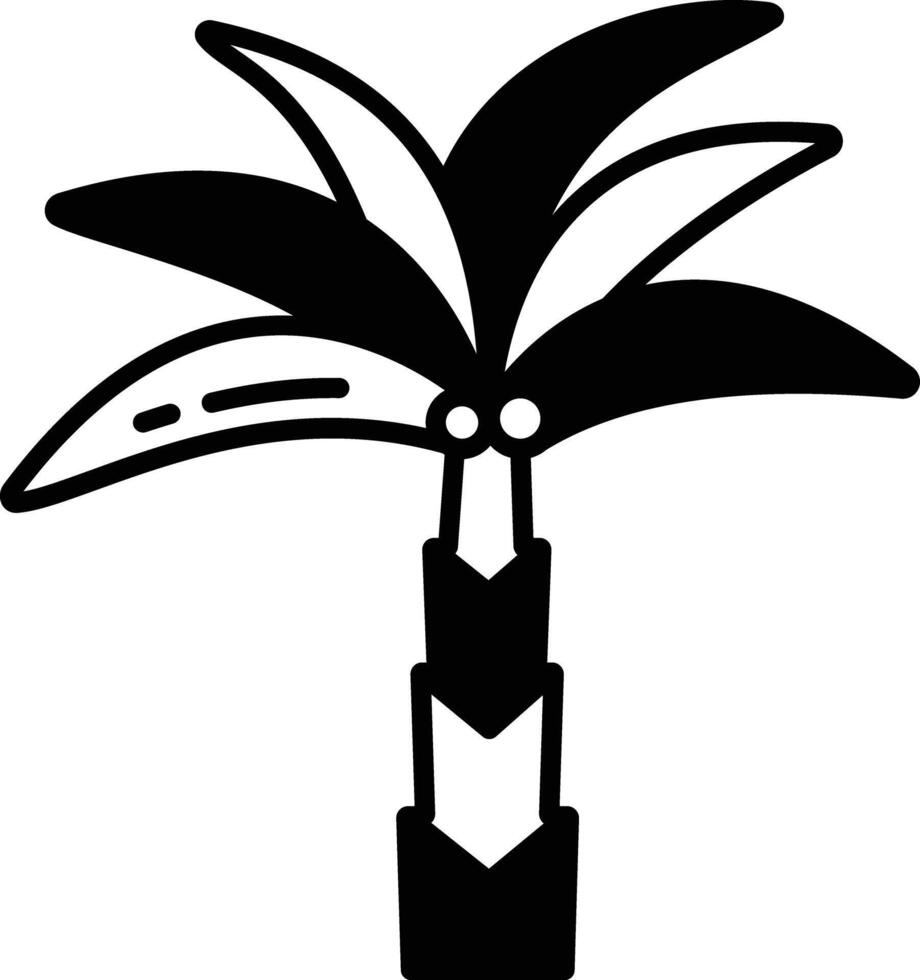 datum palm glyph en lijn vector illustratie