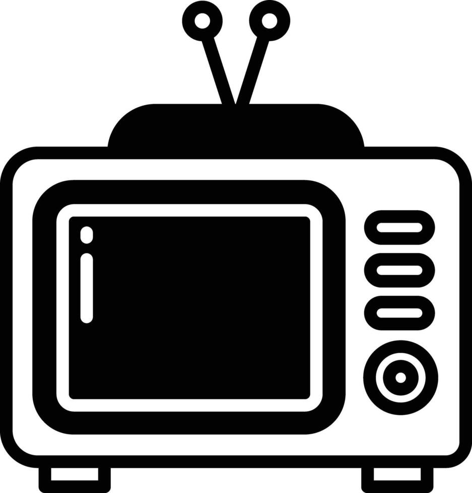 televisie glyph en lijn vector illustratie