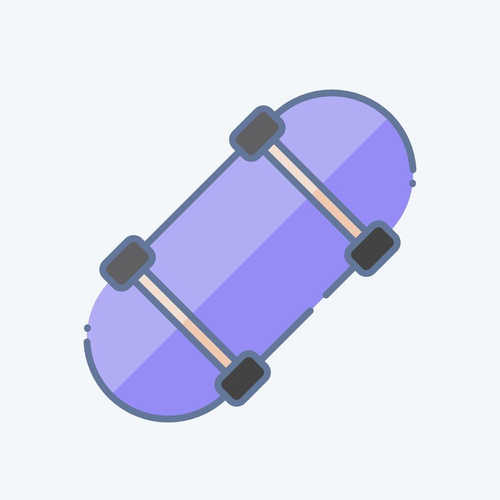 icoon skateboard. verwant naar het schaatsen symbool. tekening stijl. gemakkelijk ontwerp illustratie vector