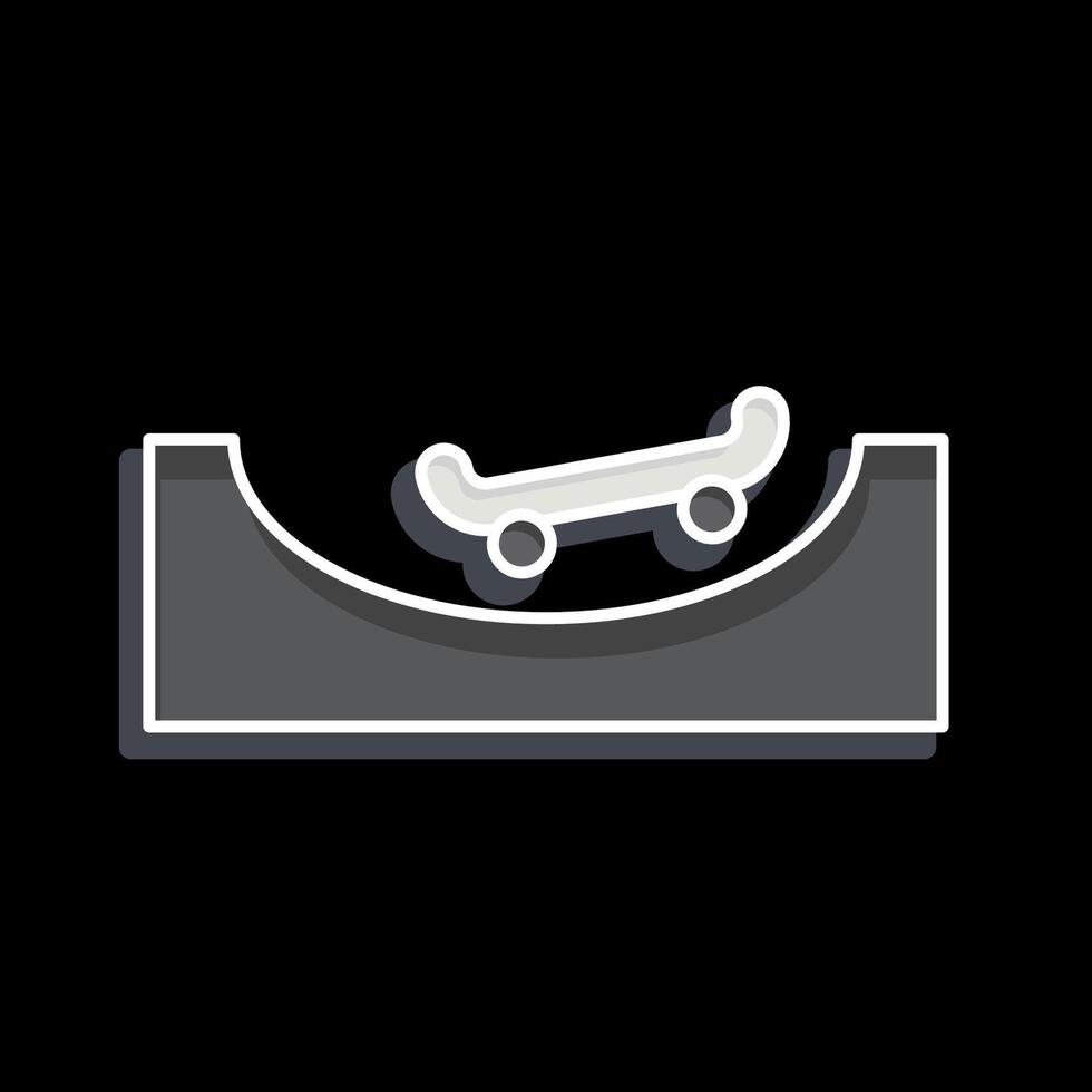 icoon oprit. verwant naar het schaatsen symbool. glanzend stijl. gemakkelijk ontwerp illustratie vector