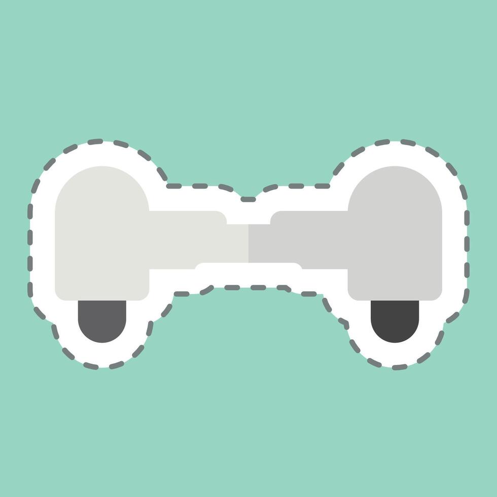 sticker lijn besnoeiing hoverboard. verwant naar het schaatsen symbool. gemakkelijk ontwerp illustratie vector