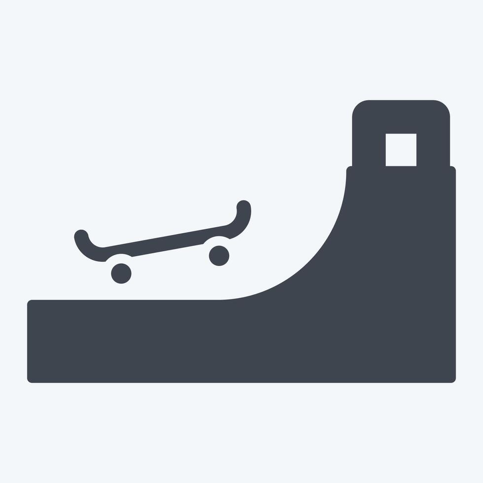 icoon oprit 2. verwant naar het schaatsen symbool. glyph stijl. gemakkelijk ontwerp illustratie vector