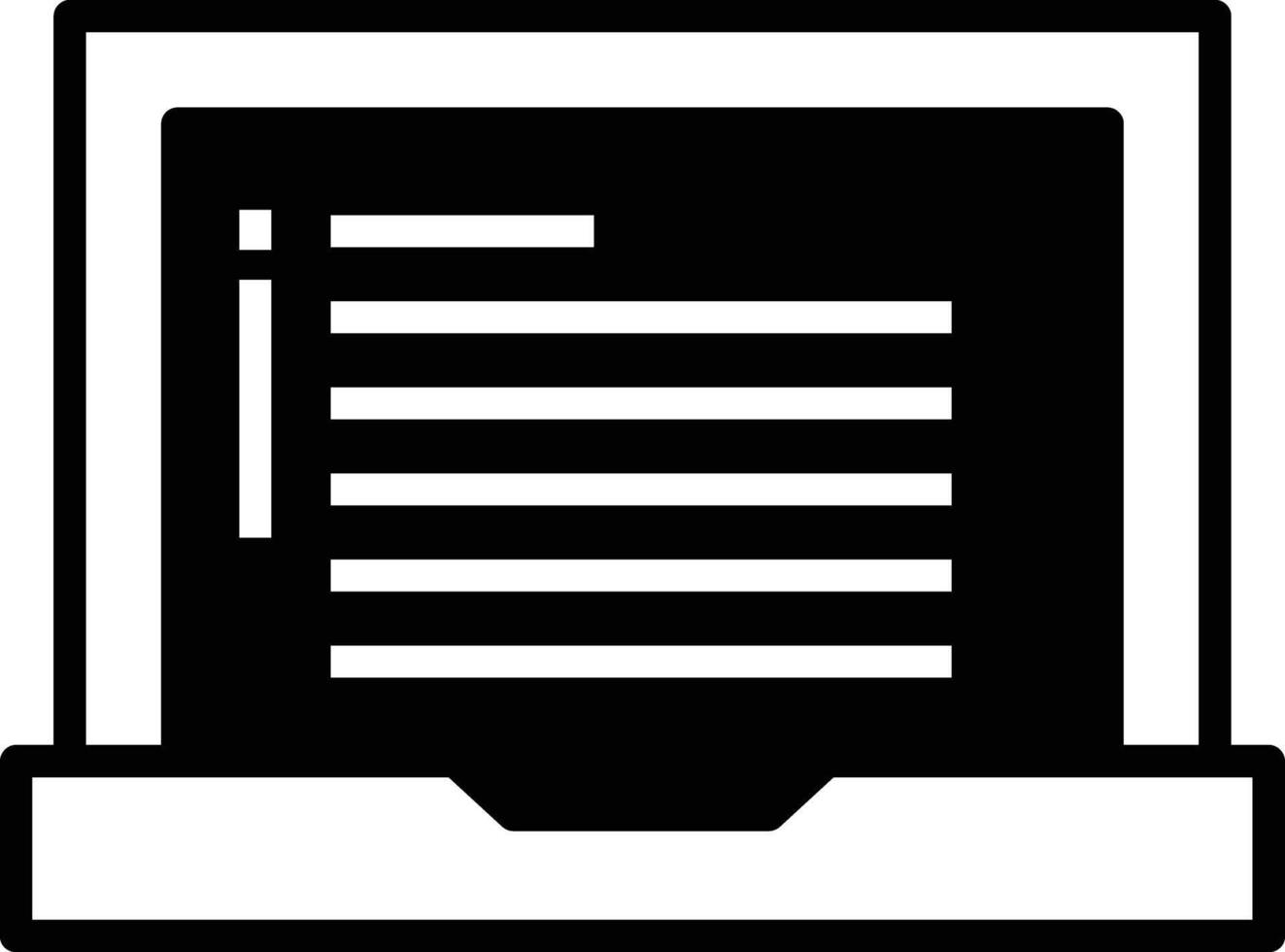 laptop glyph en lijn vector illustratie