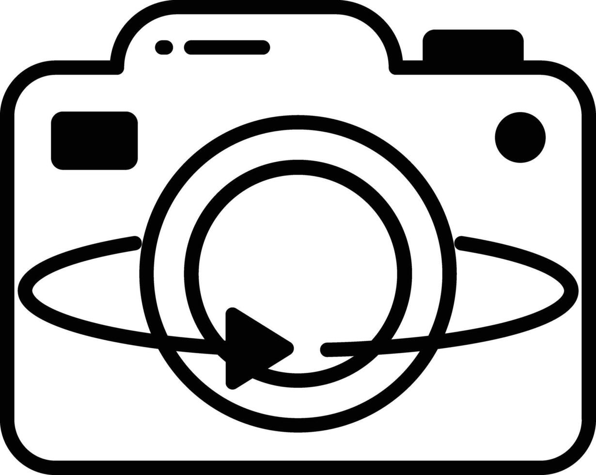 camera glyph en lijn vector illustratie