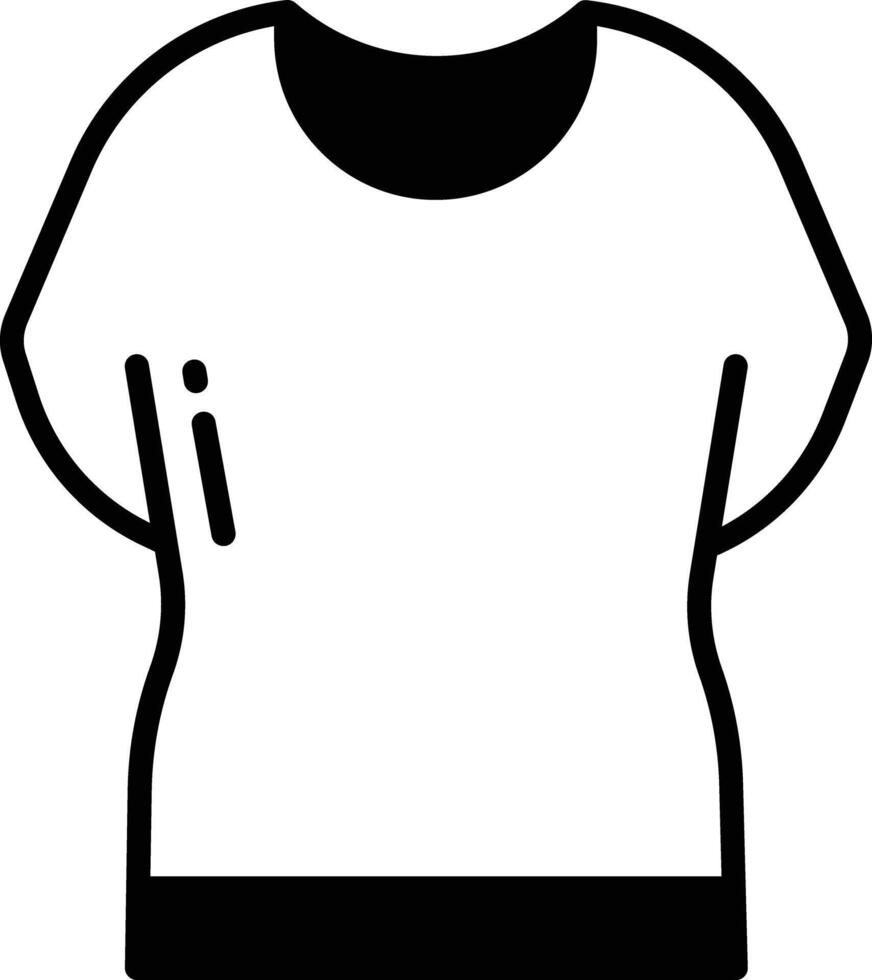 t-shirt glyph en lijn vector illustratie