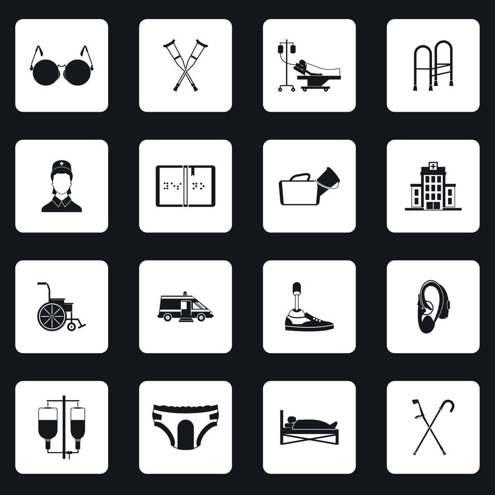 toegankelijkheid iconen set, eenvoudige stijl vector