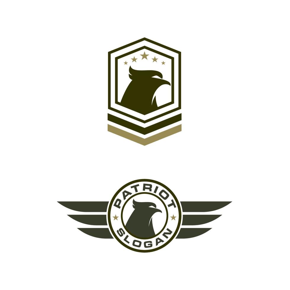 leger valk vleugel badge pictogram vectorillustratie vector