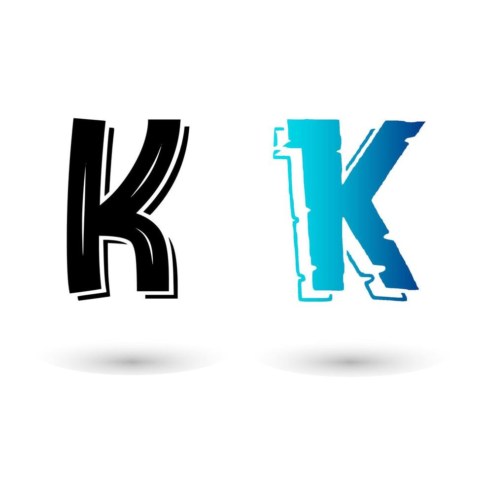 mooie cartoon letter k typografie vector