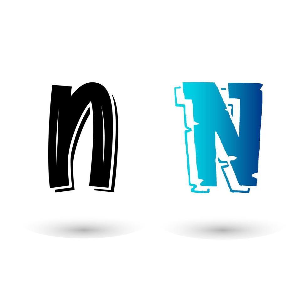 mooie cartoon letter n typografie vector