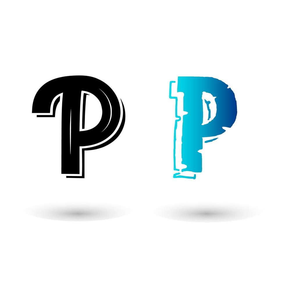 mooie cartoon letter p typografie vector