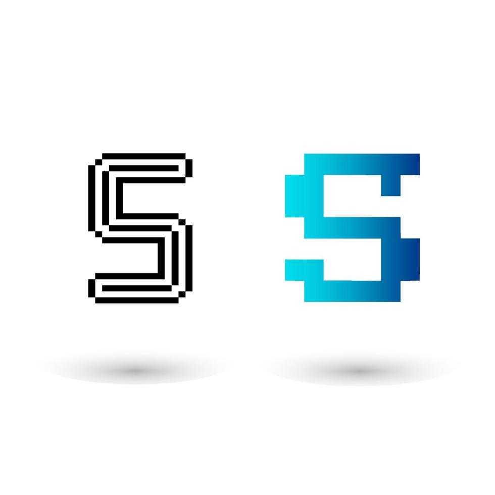 abstract pixel letter s grafisch ontwerp vector