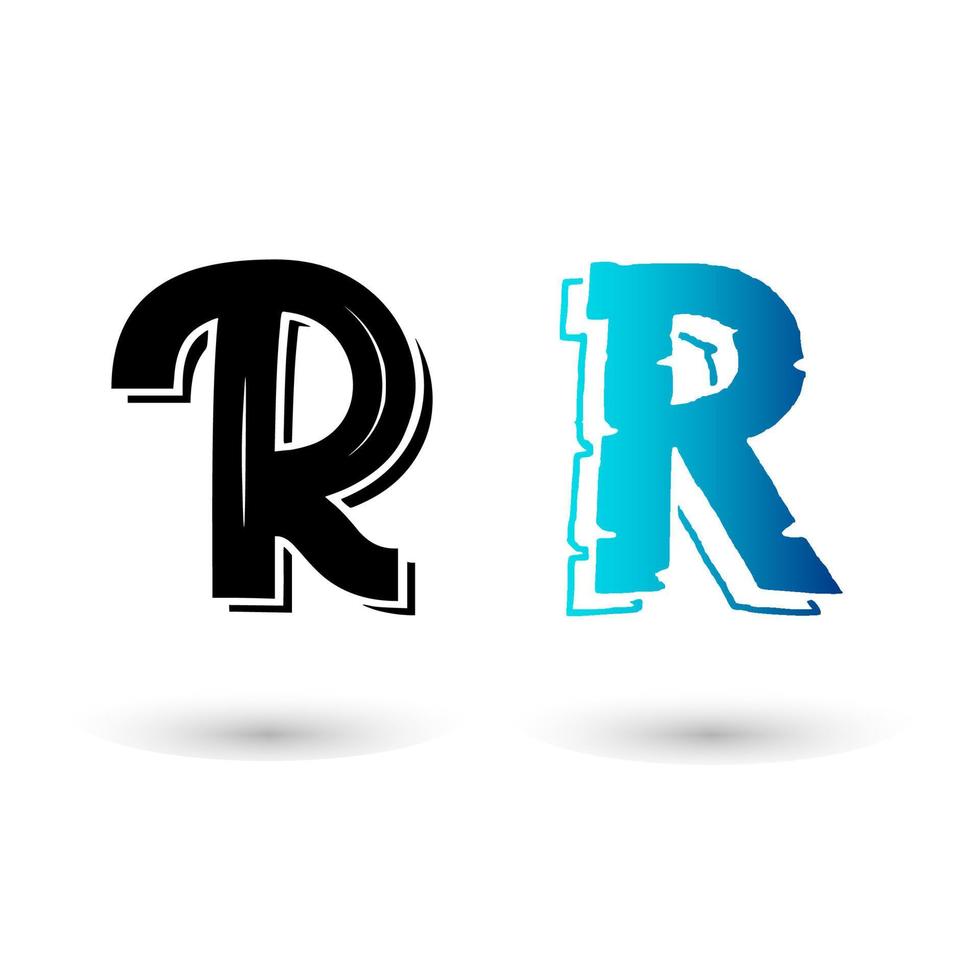 mooie cartoon letter r typografie vector