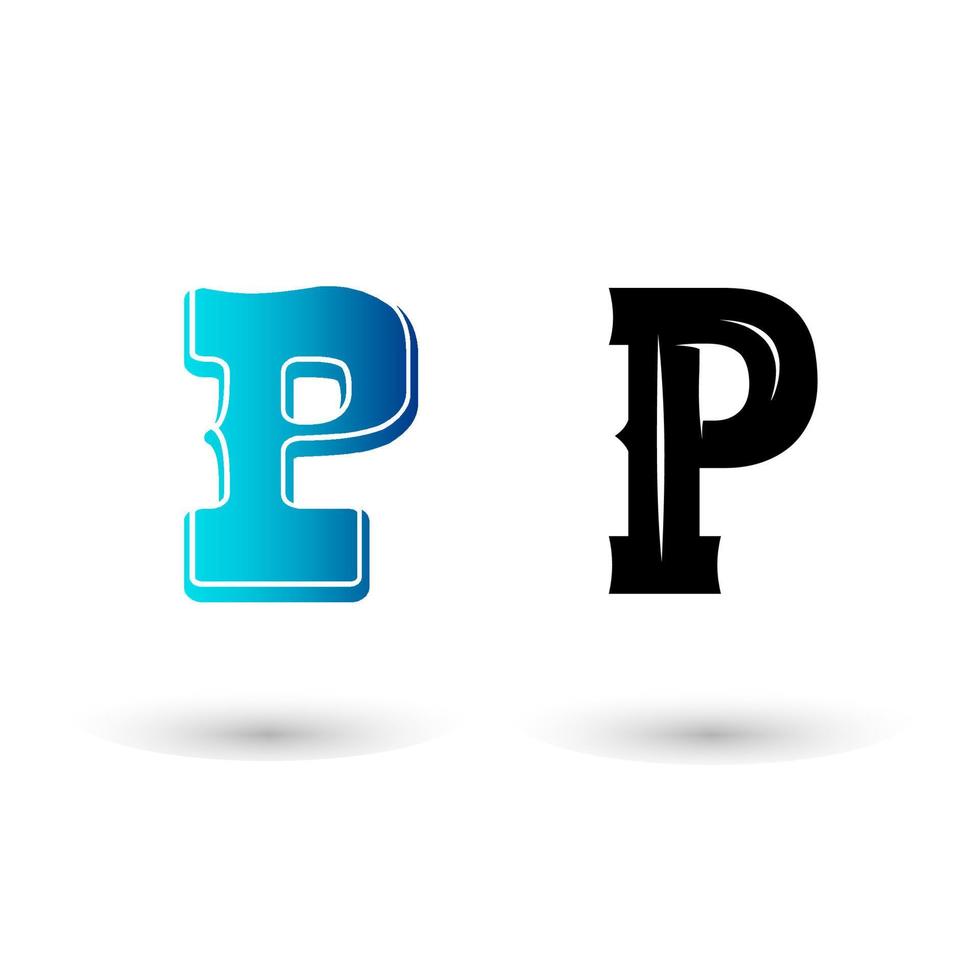 elegant westers letter p typografieontwerp vector